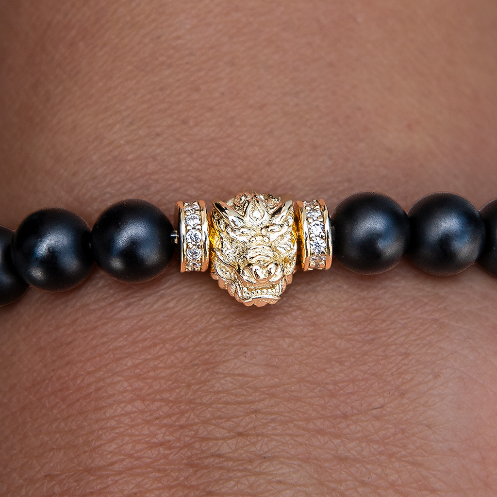 GLD PROMO - WOMEN Dragon Beaded Bracelet in Yellow Gold