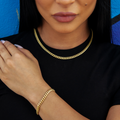 GLD PROMO SETS - WOMEN Miami Cuban Necklace + Bracelet Bundle in Yellow Gold - 5mm