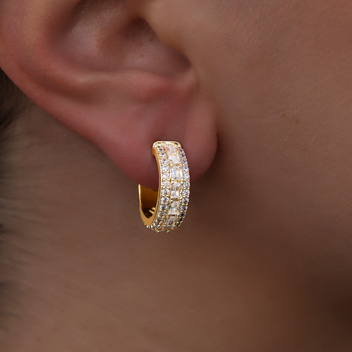 GLD Women GLD Multi-Layer Band Hoop Earrings in Yellow Gold