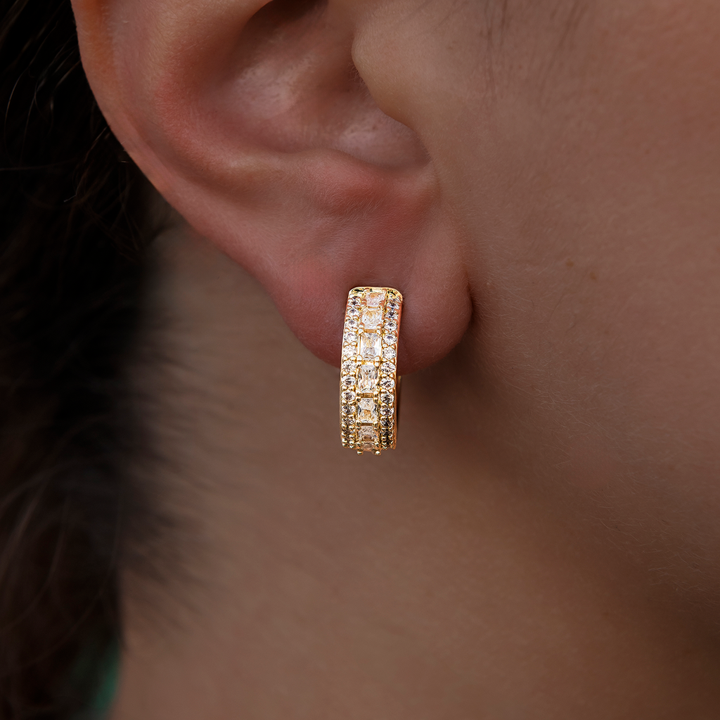 GLD Women GLD Multi-Layer Band Hoop Earrings in Yellow Gold
