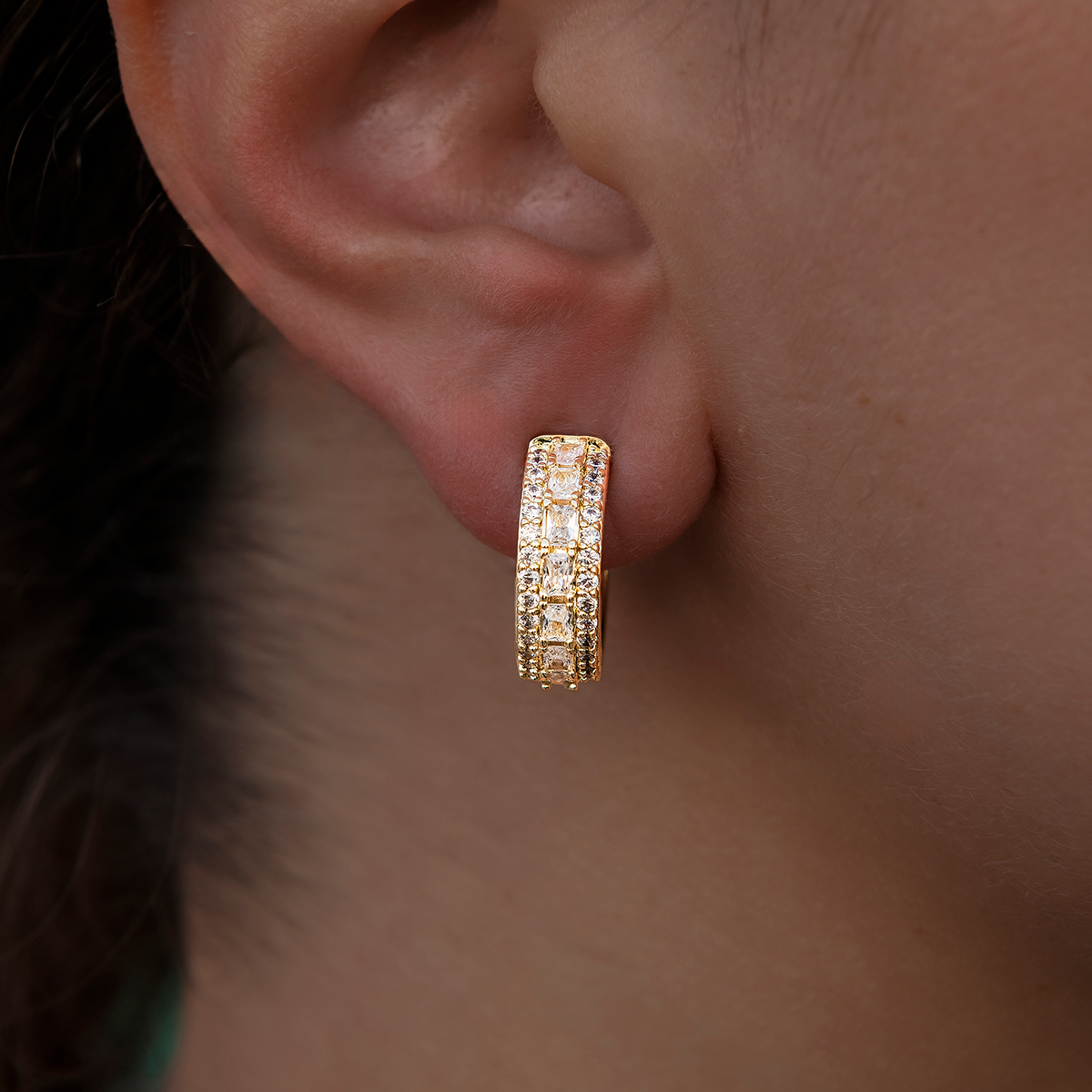 GLD Women GLD Multi-Layer Band Hoop Earrings in Yellow Gold