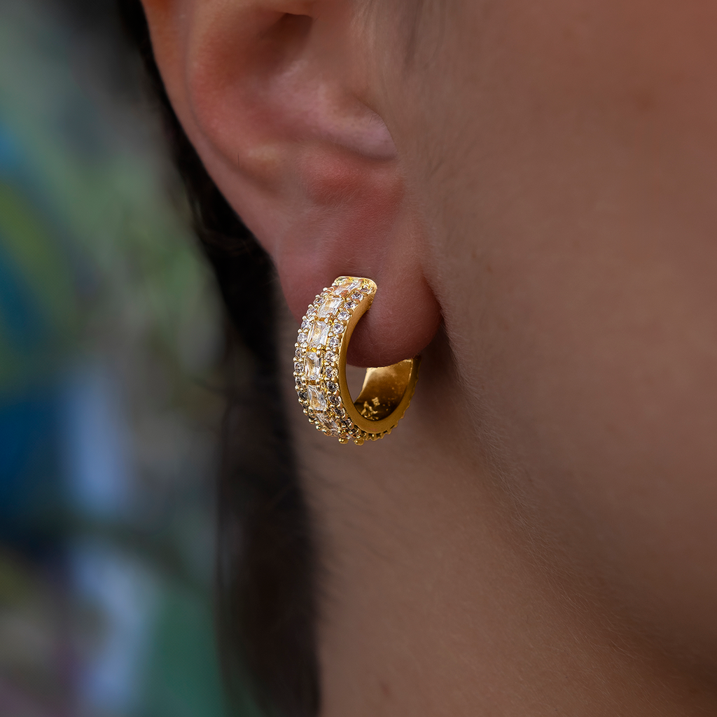 GLD Women GLD Multi-Layer Band Hoop Earrings in Yellow Gold