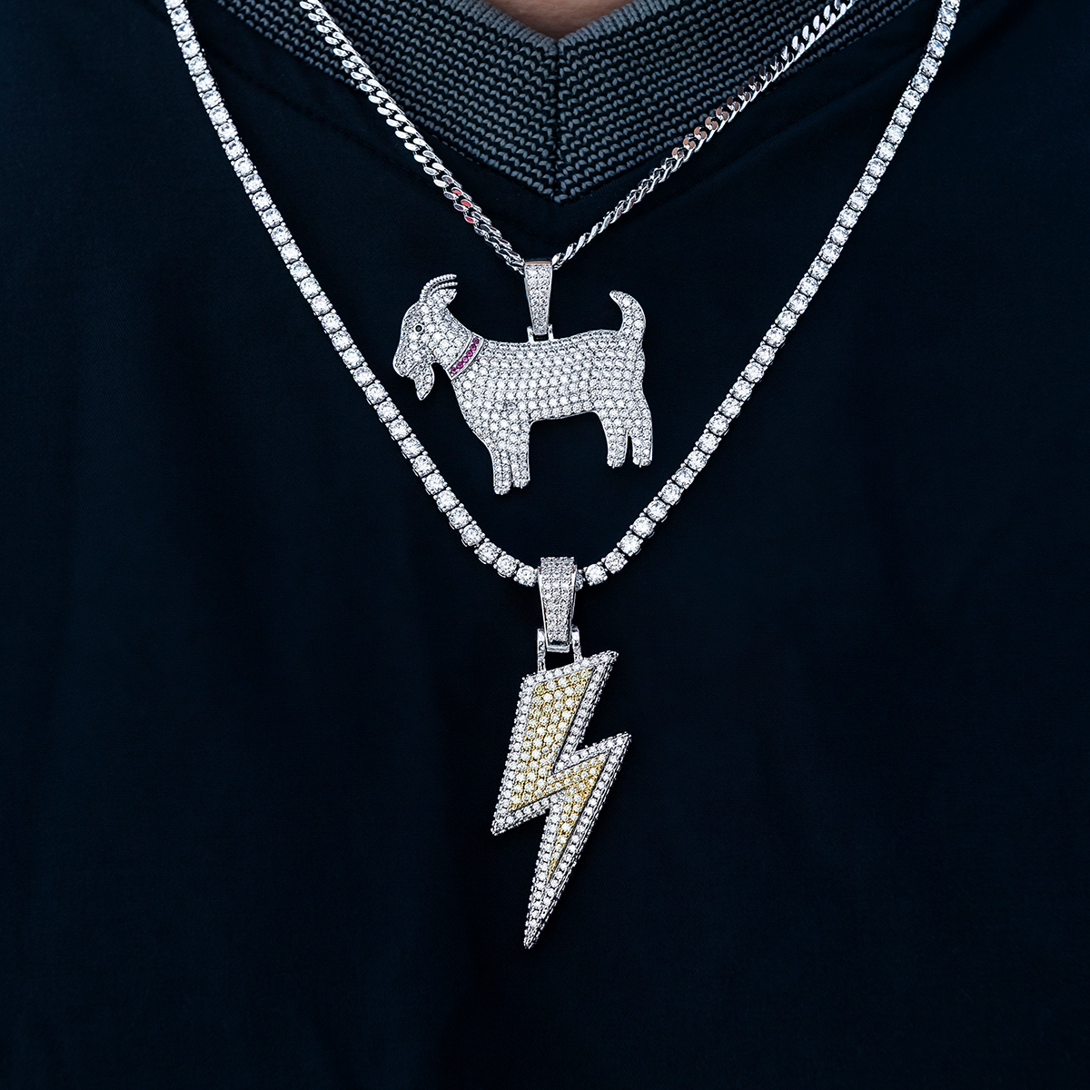 GLD MAS GOAT and Bolt Set in White Gold