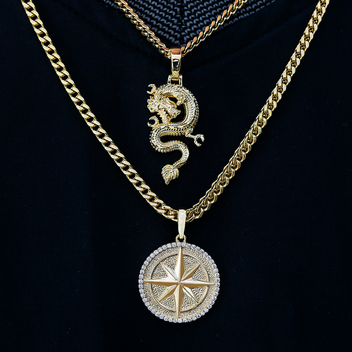 GLD MAS Dragon and Compass Set in Yellow Gold