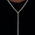 GLD Women Diamond Marquise Stone Lariat Necklace in Yellow Gold