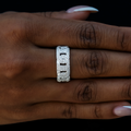 GLD Women Flat Pavé Valentina Ring in White Gold Vermeil