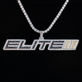 GLD Men Elite 11 Wordmark Pendant in White Gold