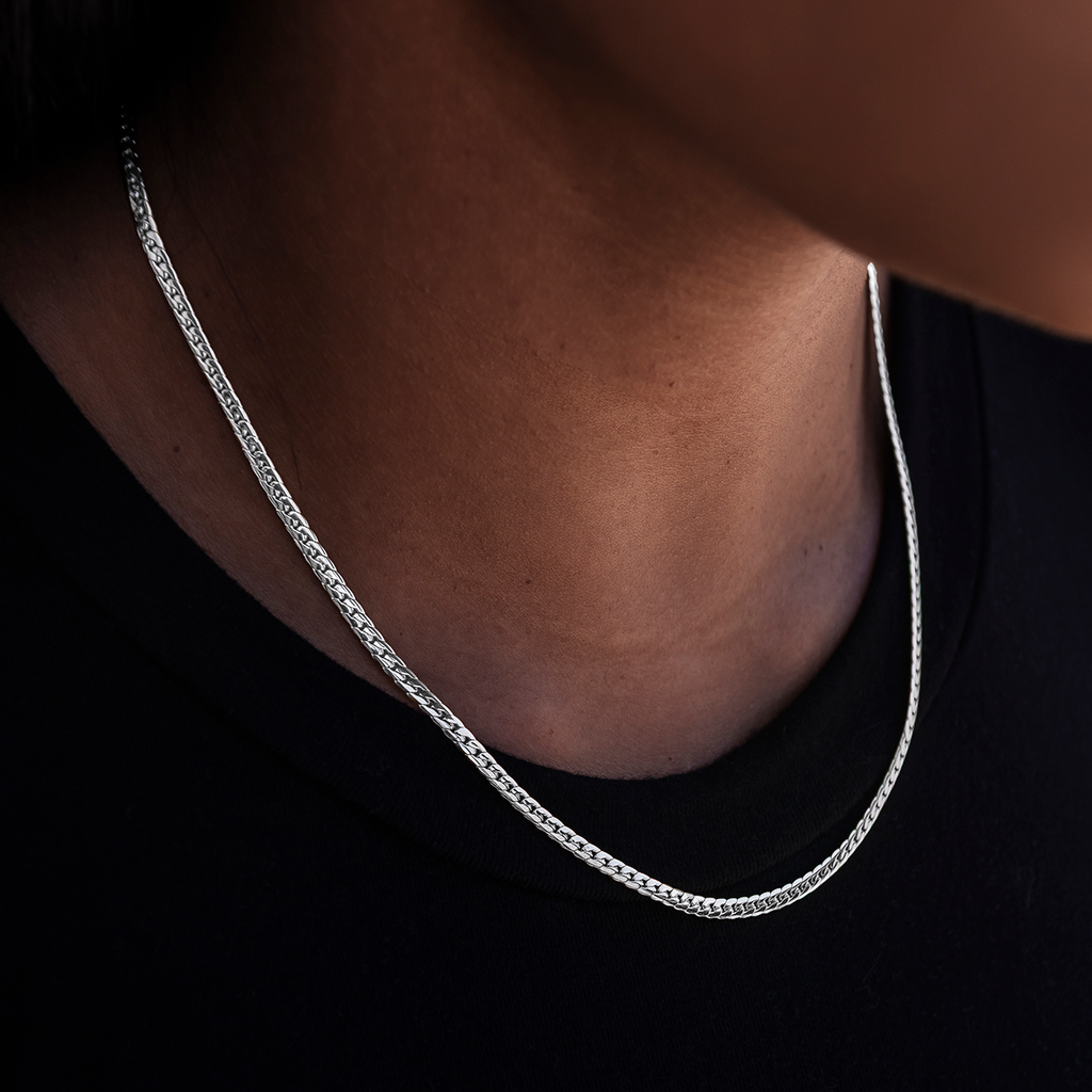 GLD PROMO - WOMEN South Beach Cuban™ Necklace in White Gold - 3mm