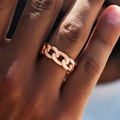 GLD PROMO Cuban Band Ring in Rose Gold