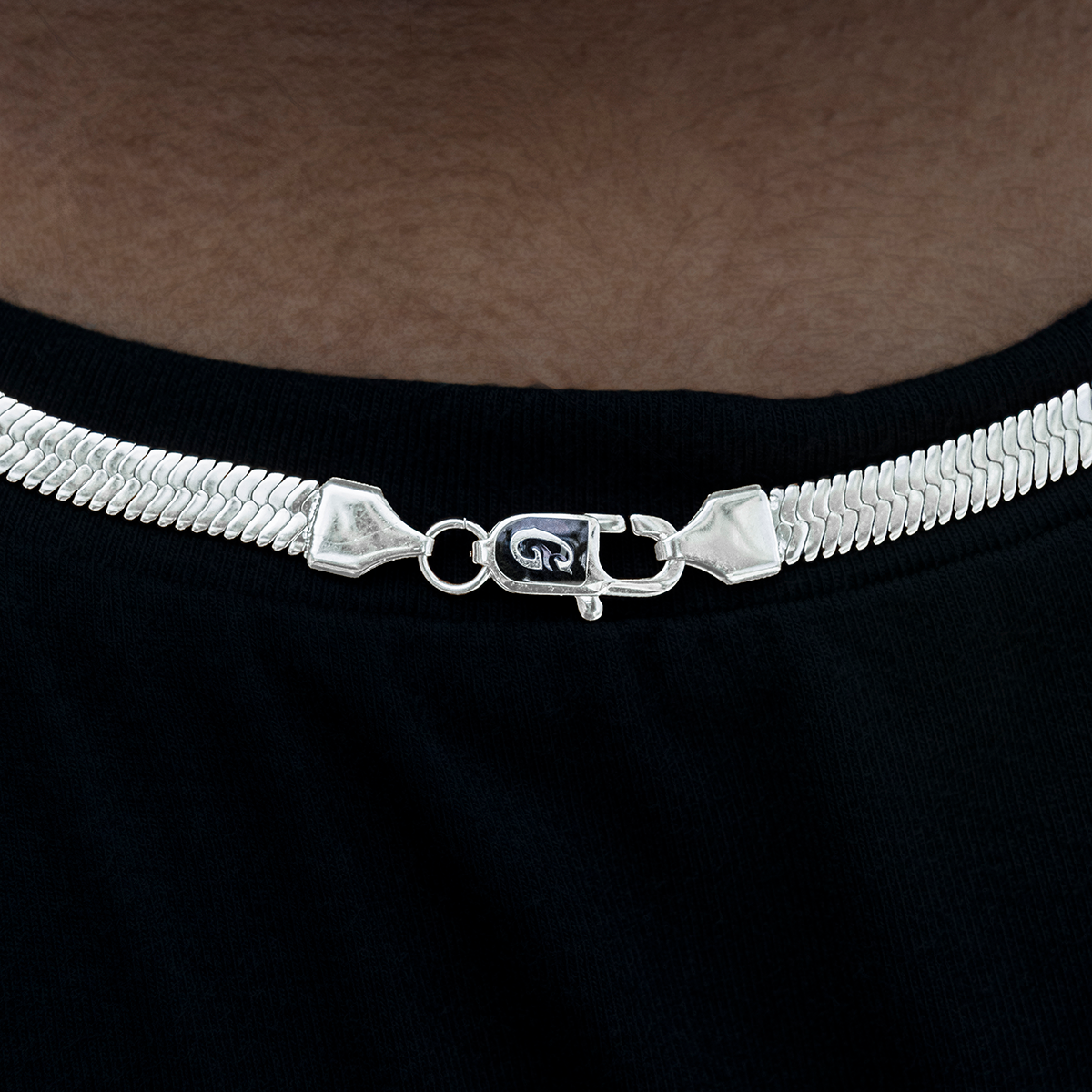 GLD PROMO SETS - WOMEN Herringbone Necklace in White Gold- 8mm