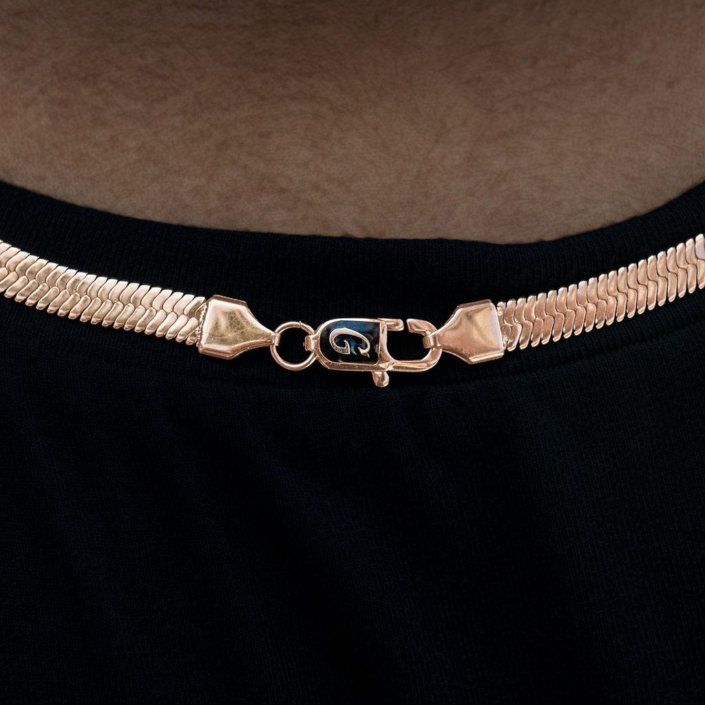 GLD PROMO SETS - WOMEN Herringbone Necklace in Rose Gold- 6mm