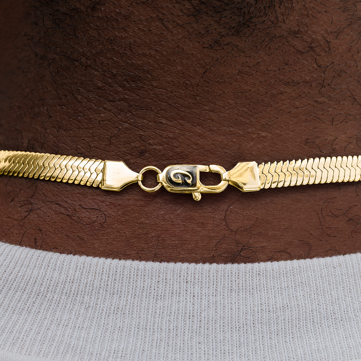 GLD PROMO Herringbone Chain in Yellow Gold- 8mm