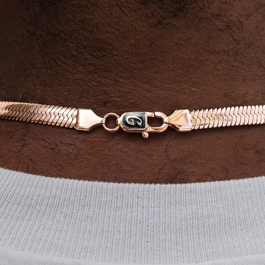 GLD PROMO Herringbone Chain in Rose Gold- 6mm