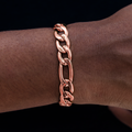GLD Women Figaro Chain Bracelet in Rose Gold- 9mm