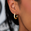 GLD Women Tube Hoop Earrings in Yellow Gold