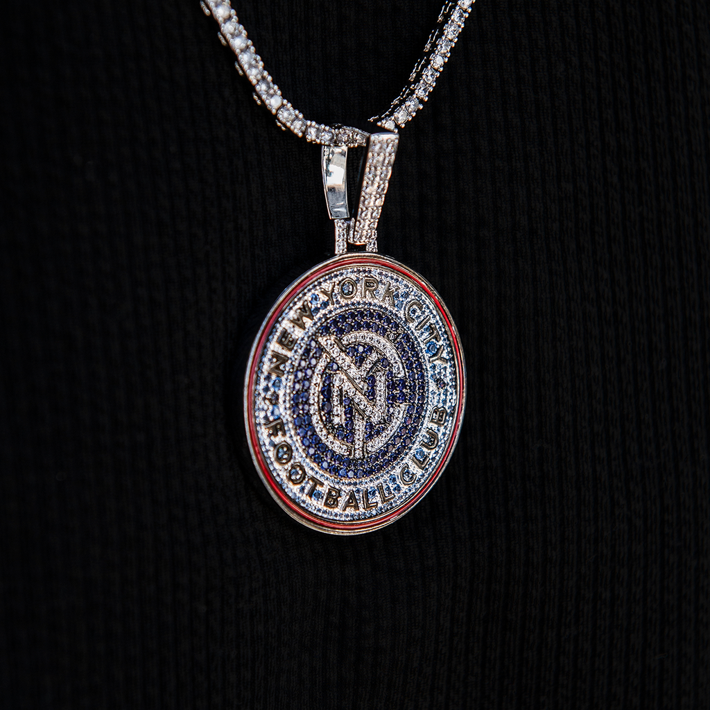 GLD Men New York City FC Official MLS Logo Pendant in White Gold