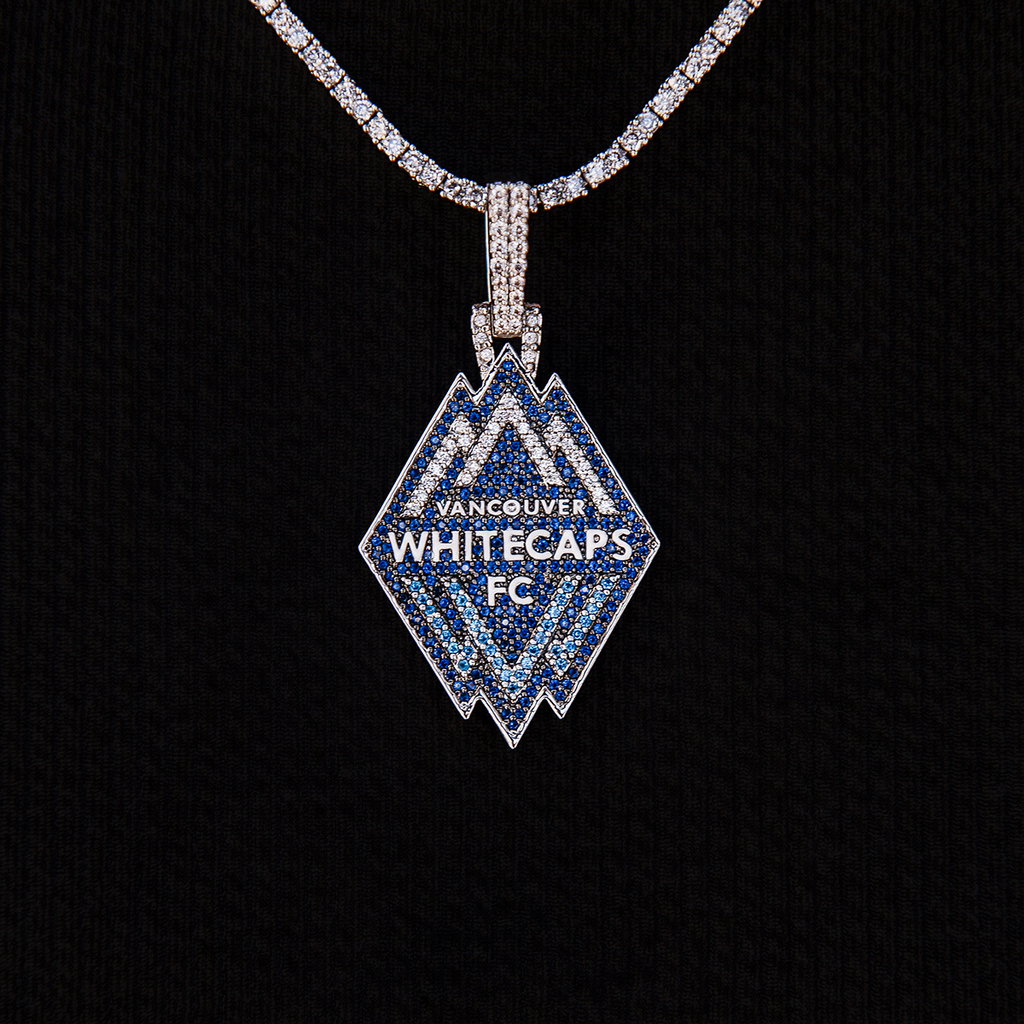 GLD Women Vancouver Whitecaps FC Official MLS Logo Pendant in White Gold