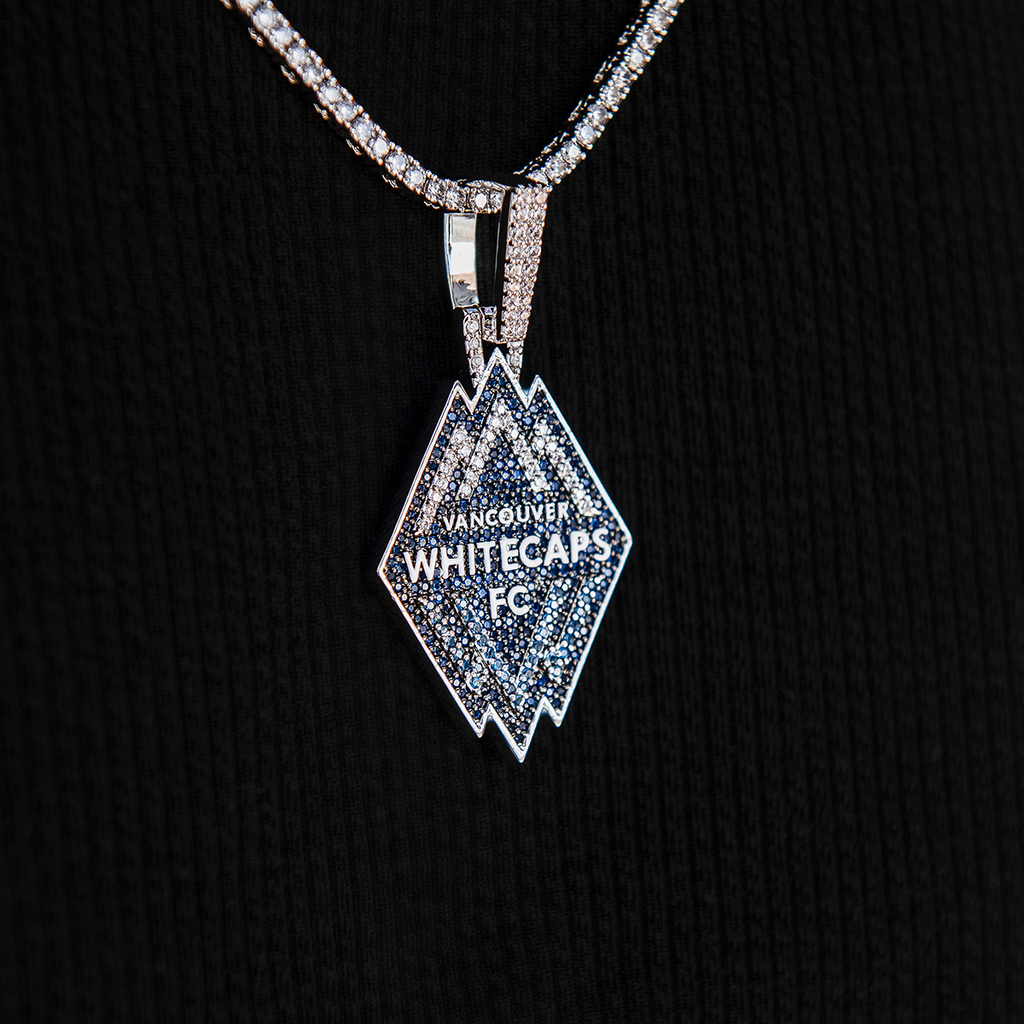 GLD Women Vancouver Whitecaps FC Official MLS Logo Pendant in White Gold