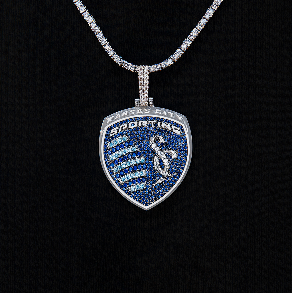 GLD Men Sporting Kansas City Official MLS Logo Pendant in White Gold