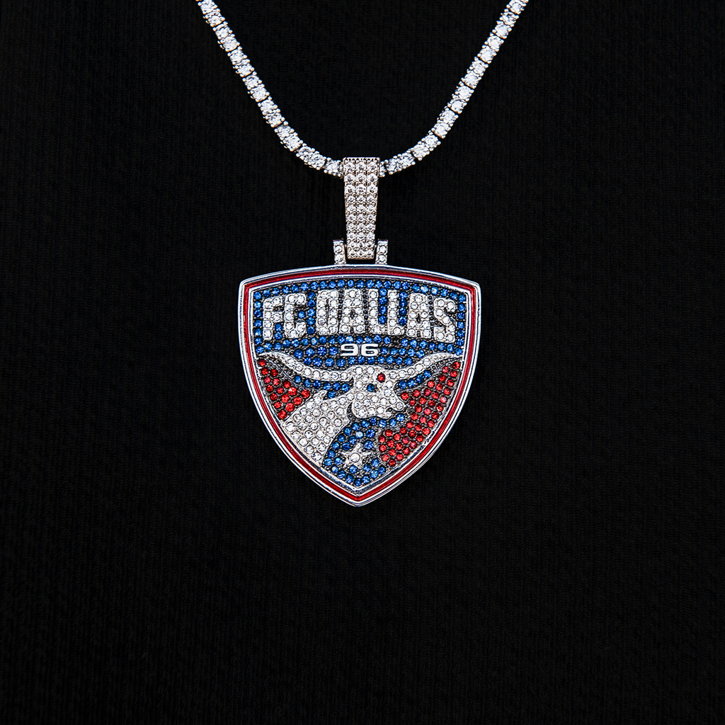 GLD Women FC Dallas Official MLS Logo Pendant in White Gold