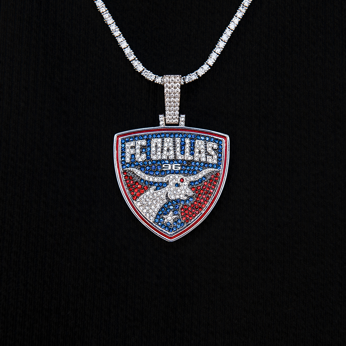 GLD Women FC Dallas Official MLS Logo Pendant in White Gold