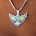 GLD Women Dallas Wings Official WNBA Logo Pendant in White Gold