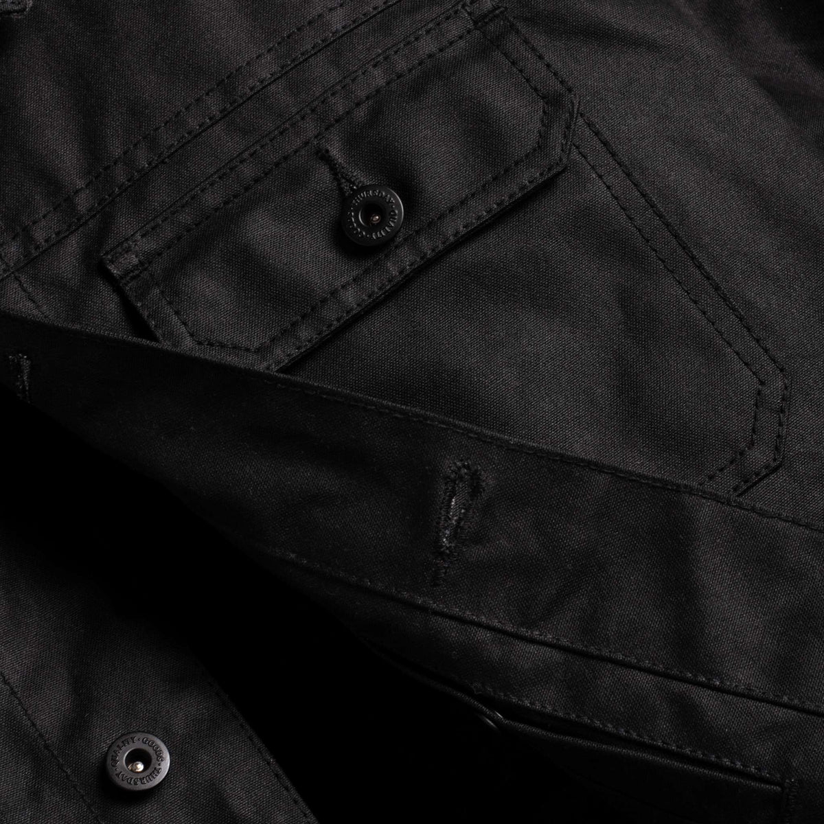 Waxed Trucker Jacket | Black