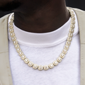 GLD Men Clustered Tennis Chain in Yellow Gold- 12mm