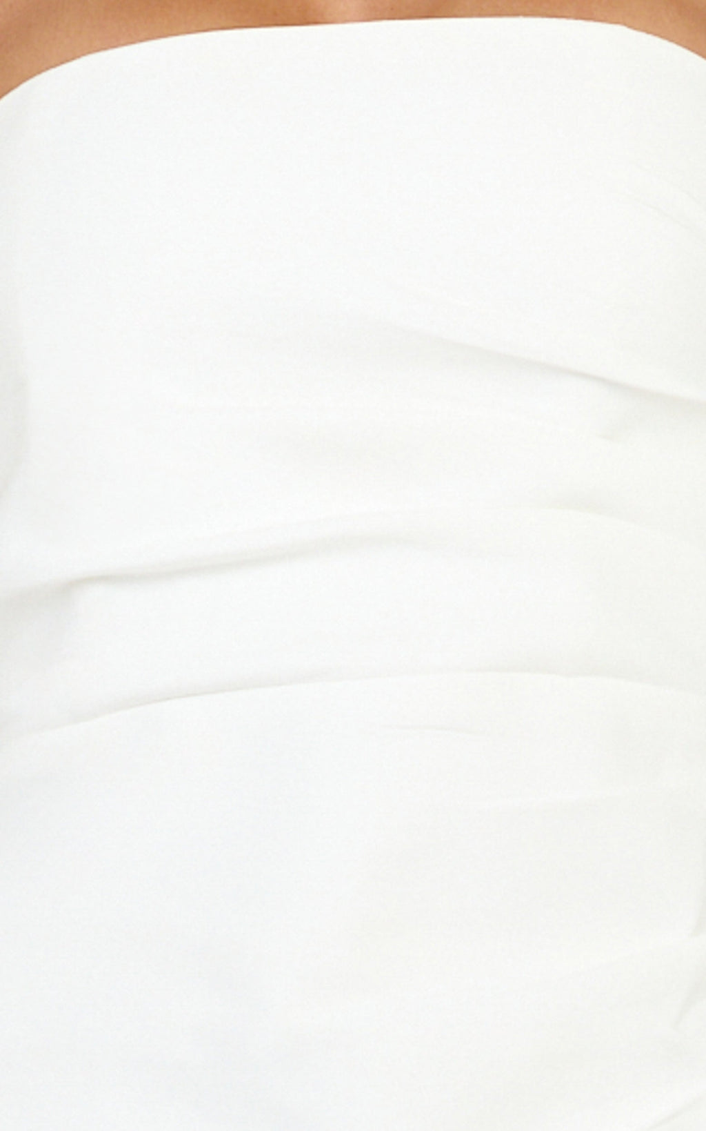 Inaya Mini Dress - Strapless Flounce Hem Dress in Off White