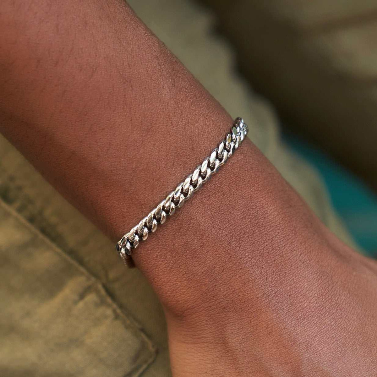 GLD PROMO - WOMEN Miami Cuban Bracelet in White Gold -5mm