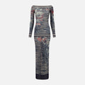 Jean Paul Gaultier Long Boat Neck Dress with Long Sleeves - Marinier