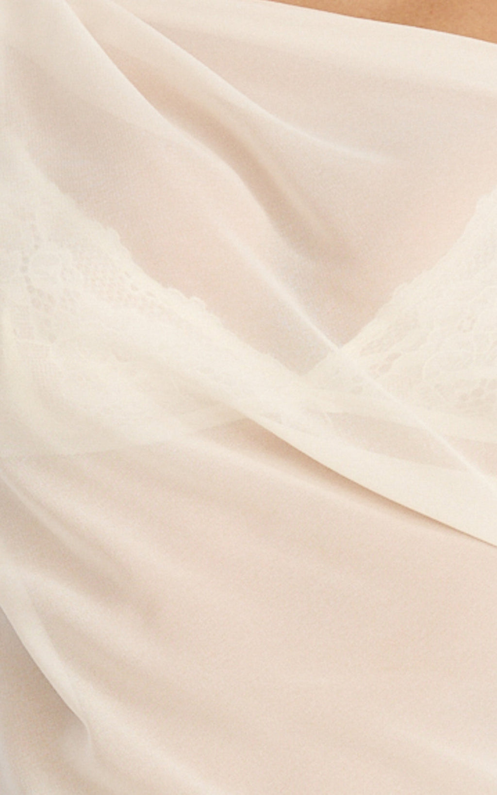Milla Top - Georgette Asymmetric Draped Top in Cream