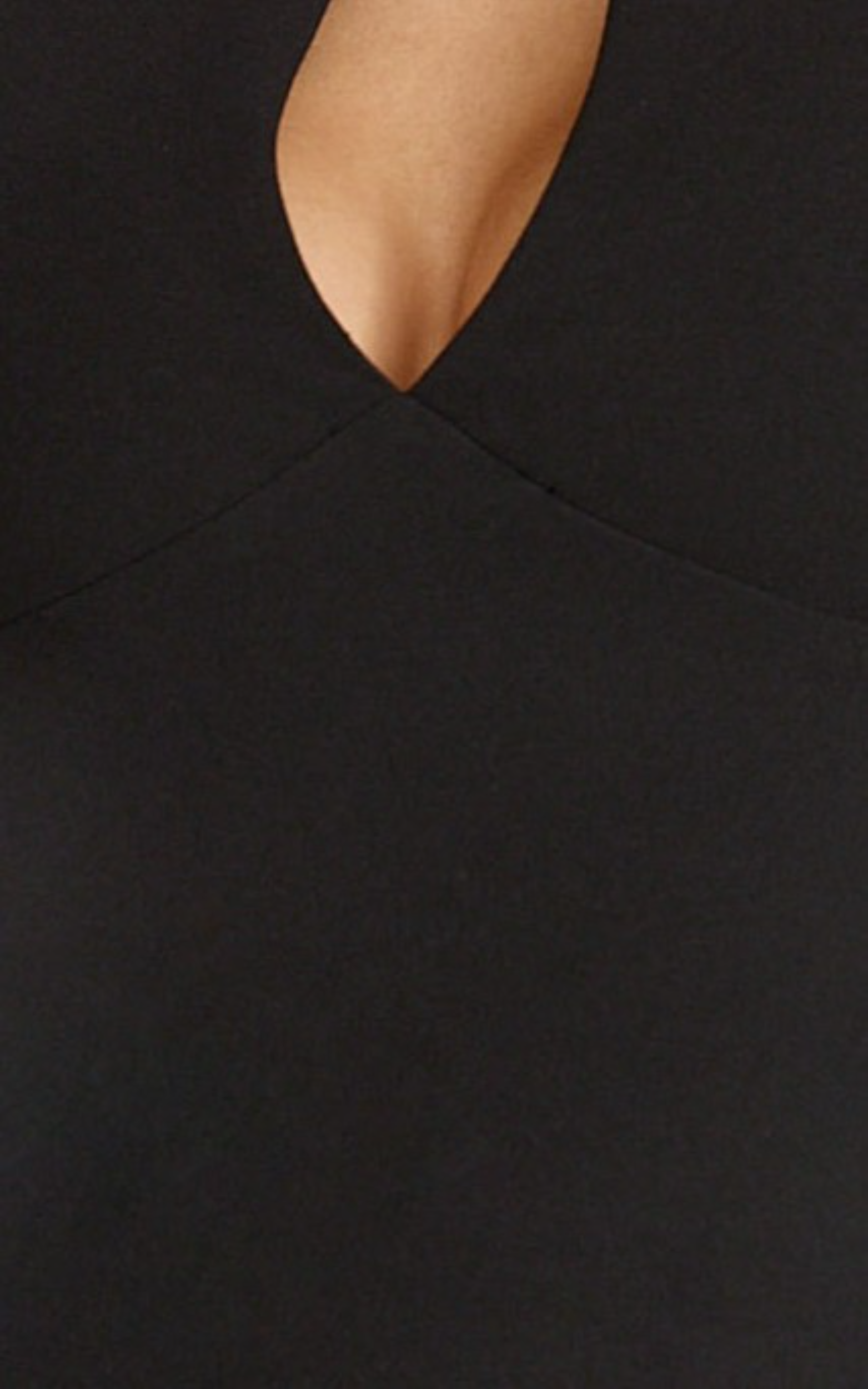Cassienne Midi Dress - High Neck Keyhole Cut Out Bodycon Midi Dress in Black