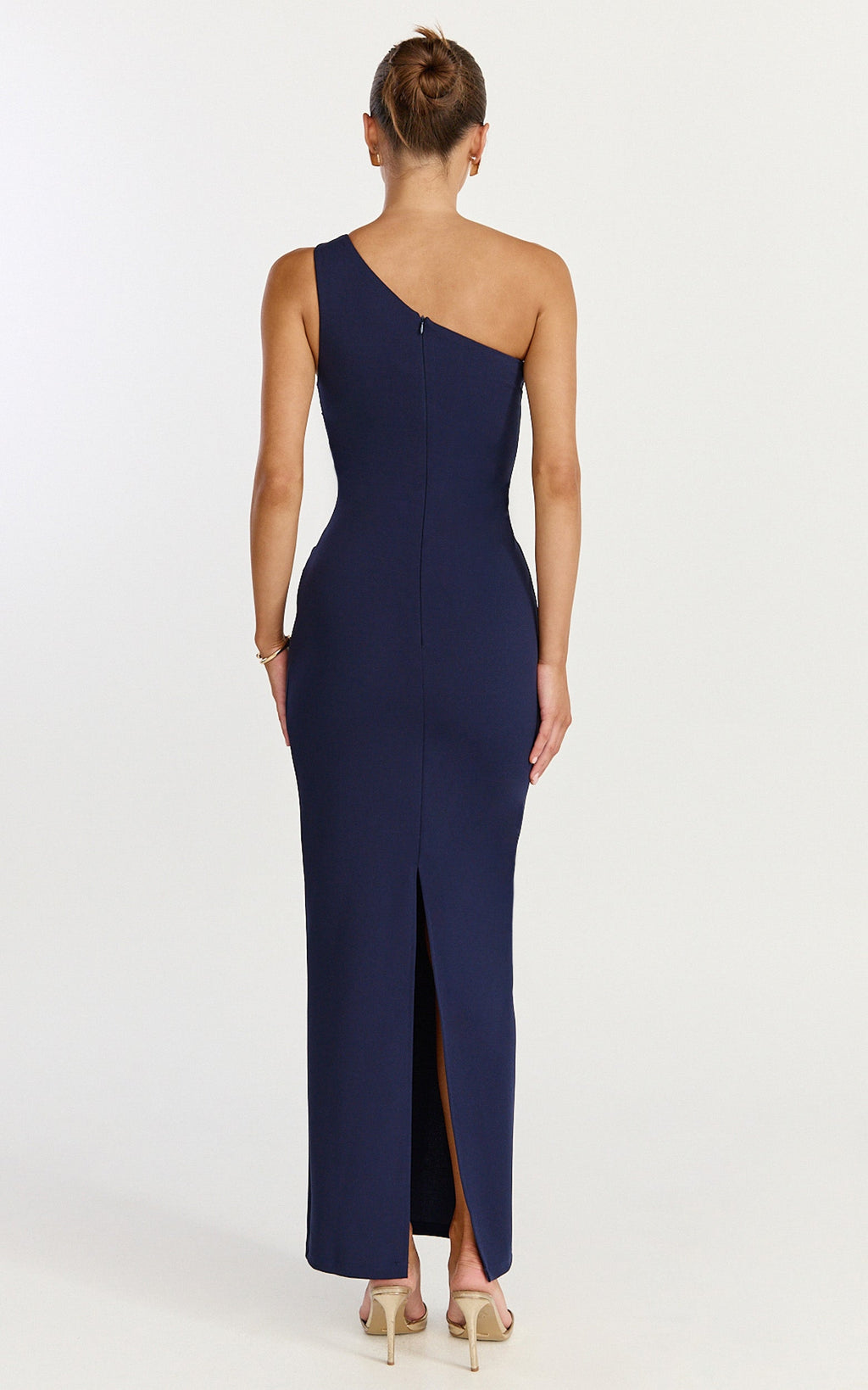 Criselda Maxi Dress - One Shoulder Maxi Dress in Navy