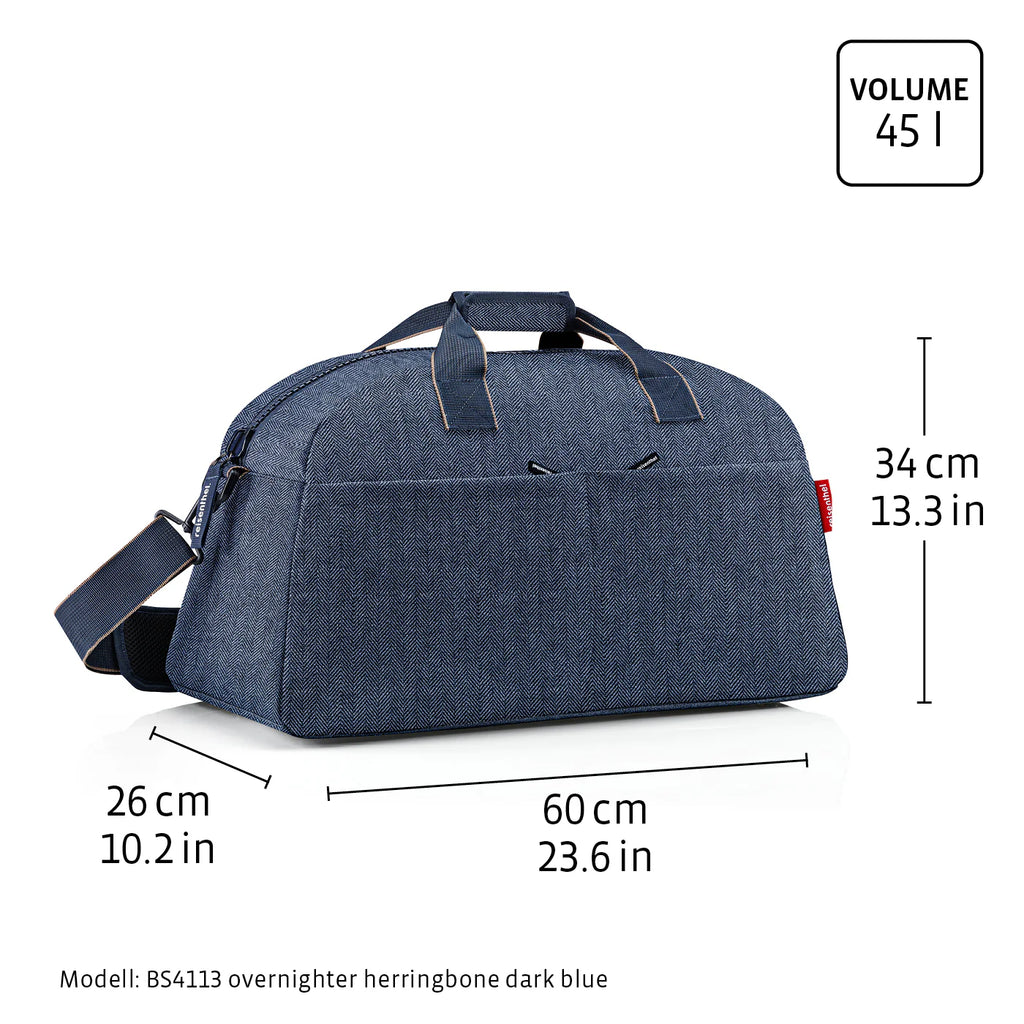 Overnighter Herringbone Dark Blue