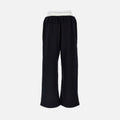 Alexander Wang Wide Leg Sweatpant with Pre-Styled Logo Brief Waistband - Faded Black