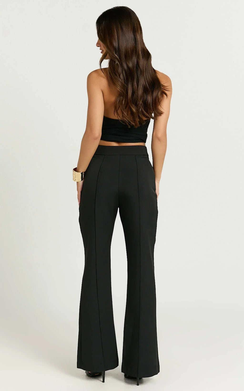 Roschel Pants - High Waisted Flared Pants in Black
