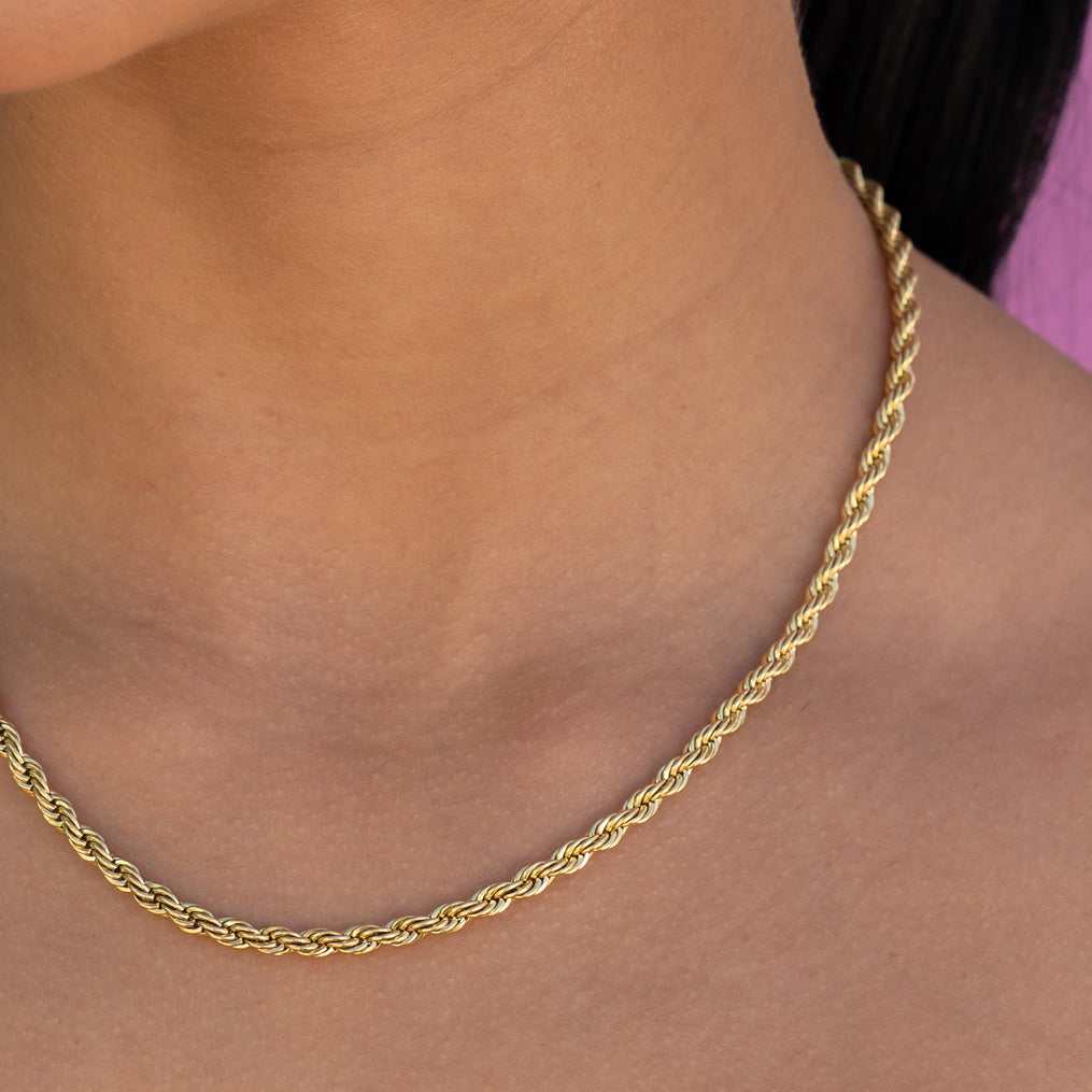 GLD Women GLD Rope Necklace in Yellow Gold - 4mm