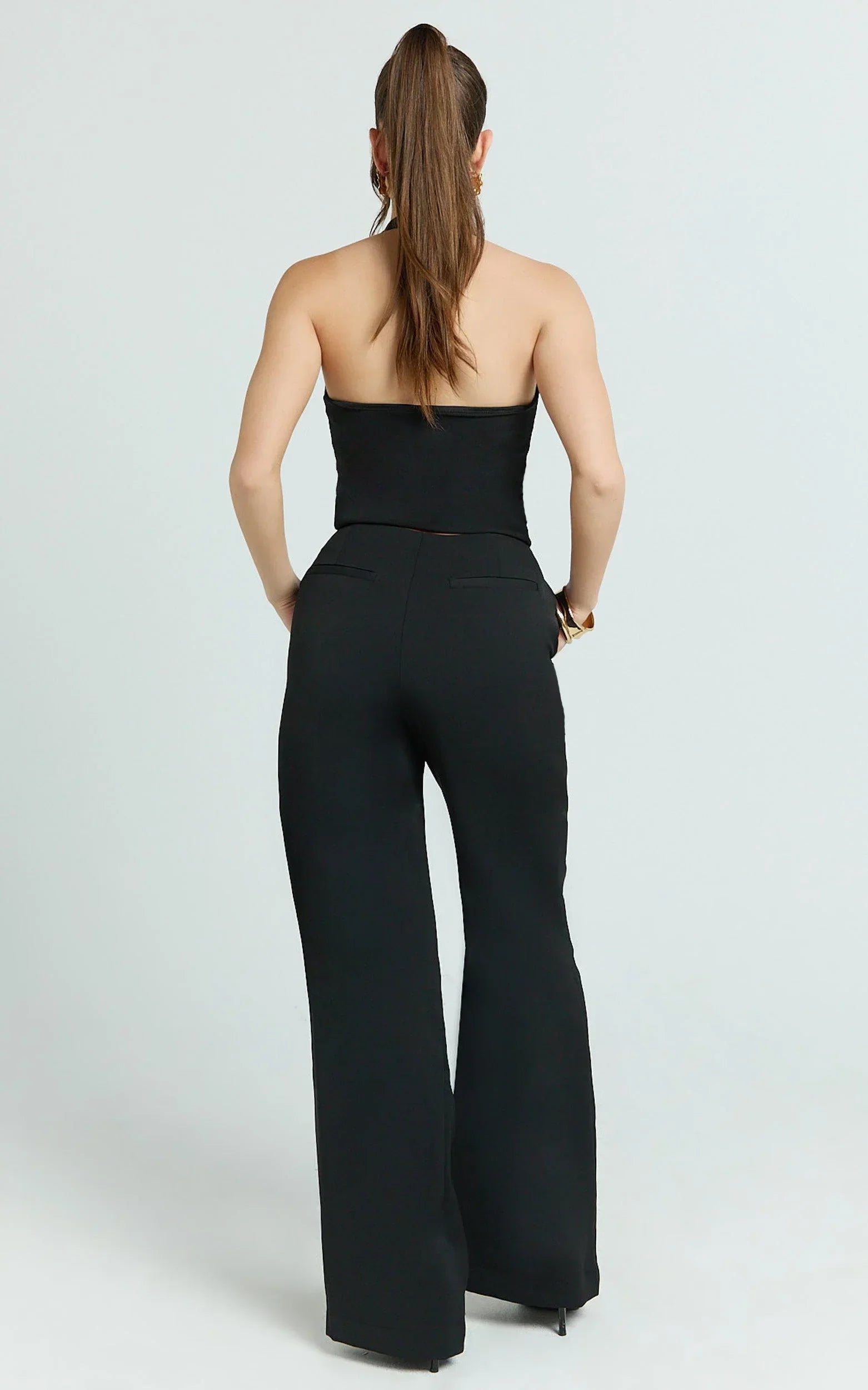 Frances Pants - Low Rise Relaxed Fit Pants in Black