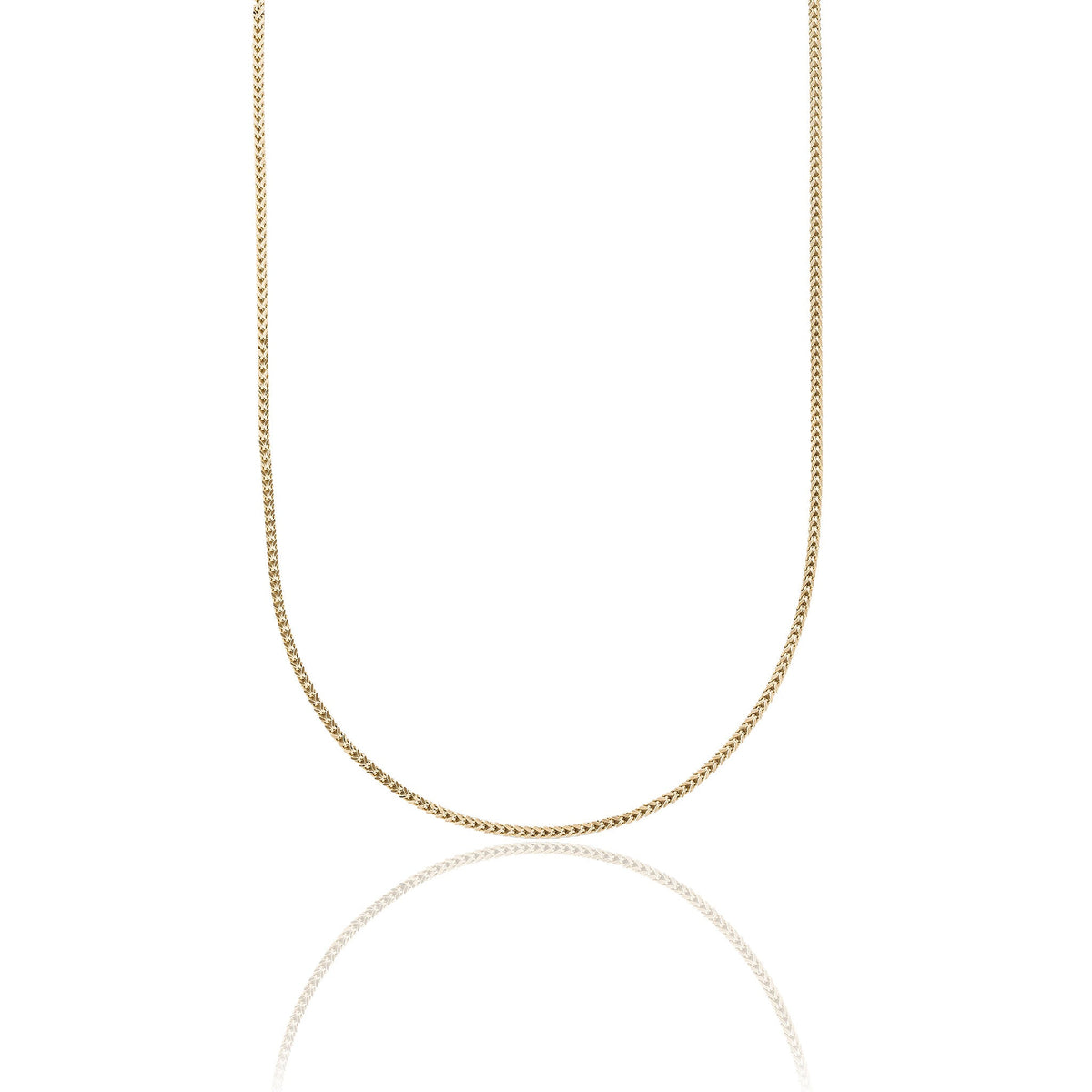 GLD Women Franco Necklace in Hollow Yellow Gold - 2mm
