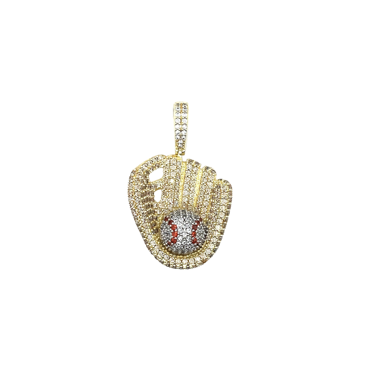 GLD Chains - Women Iced Baseball Pendant