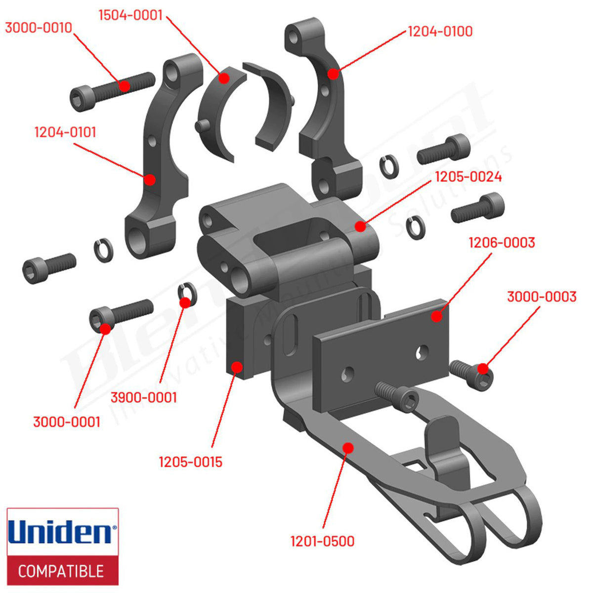 BlendMount Aluminum Radar Detector Mount For Uniden R7 Standard 2001R Series - BR7-2001R - image 4