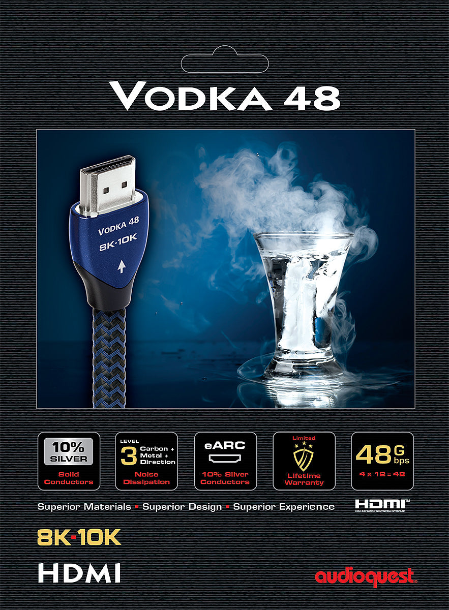 AudioQuest 0.75 Meter (2.5 Feet) Vodka 48 HDMI 2.1 Cable - HDM48VOD075 - image 4