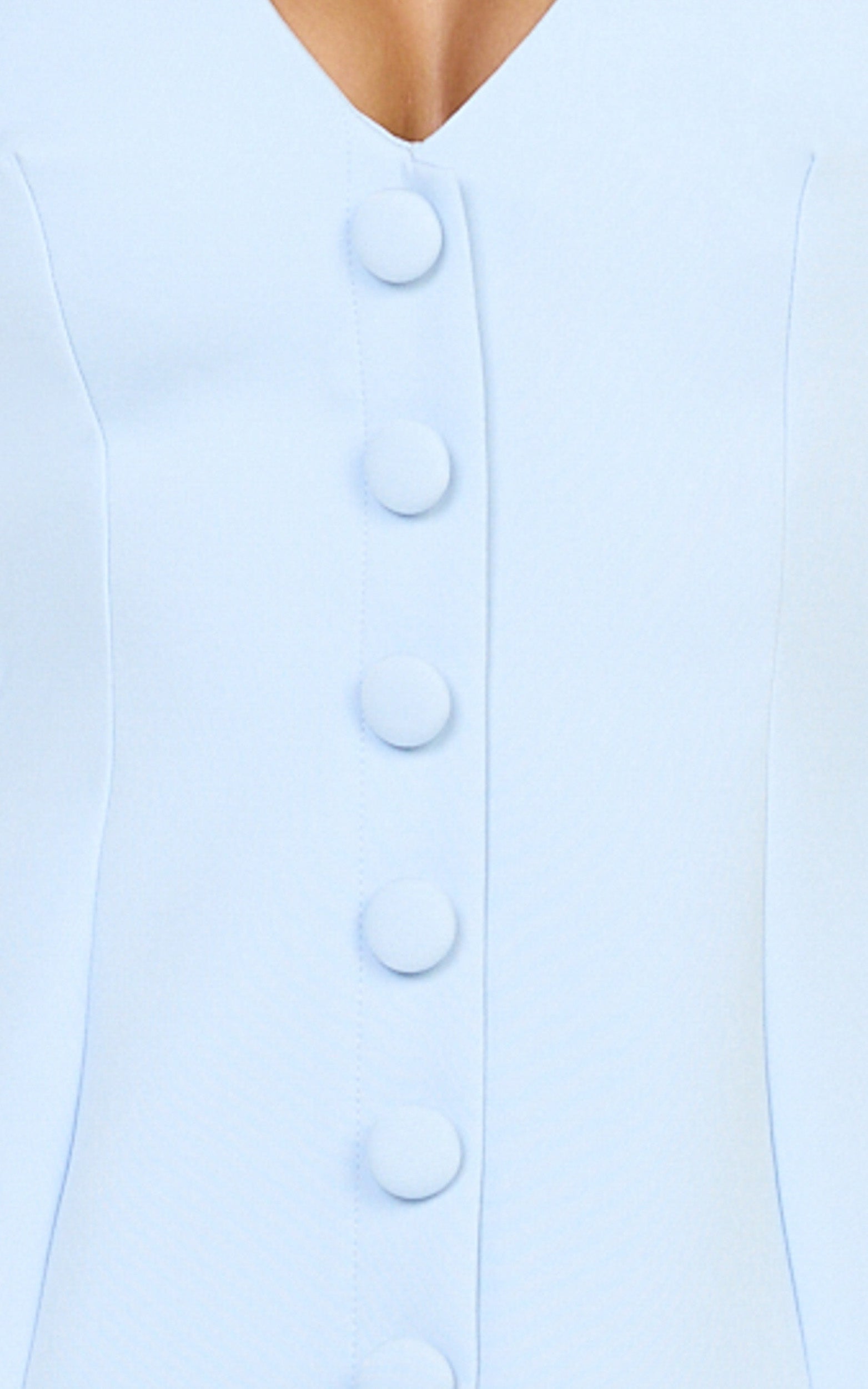 Lavender Mini Dress - Wide Neck Button Down Blazer Dress in Baby Blue