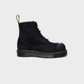 Dr. Martens 1460 ST Black Burnished Hairy Suede Lace Up Boots - Black