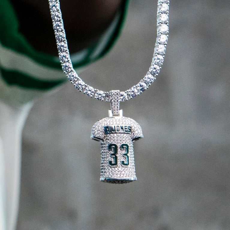 GLD PROMO Green Bay Packers Aaron Jones Jersey Pendant