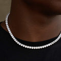 GLD Men Diamond Tennis Chain in White Gold- 5mm