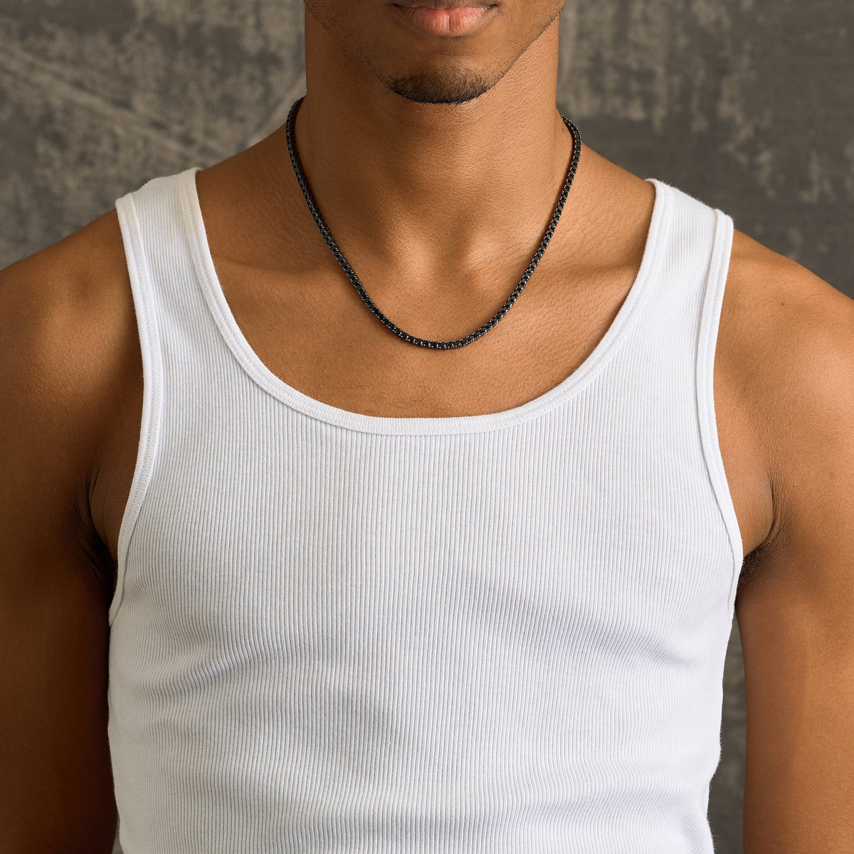 GLD Men Black Diamond Tennis Chain in Black - 3mm