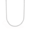 GLD PROMO Moissanite Tennis Chain in White Gold Vermeil- 3mm