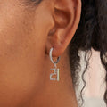 GLD Women Pave Custom Numbers Earrings